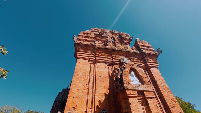 Majestic Low Angle View of Main Tower at Po Klong Garai Cham Temple Vietnam