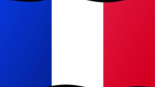 Waving French Flag Animation, Seamless Loop