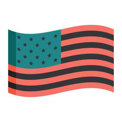 Fototapeta premium Waving American flag in Juneteenth color palette vector