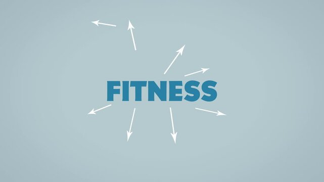 Fitness Concept. Illustration with Icons  Keywords and Arrows