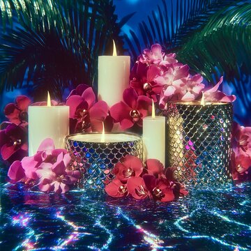 Ethereal Aesthetic Mermaid Candle Background Image