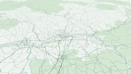 Naklejka premium Modern minimalist vector map of Frankfurt am Main, Germany. High-quality scalable illustration of Frankfurt city grid, Main River infrastructure for posters and design.
