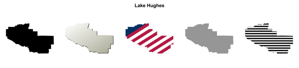 Fototapeta premium Lake Hughes (California) blank outline map