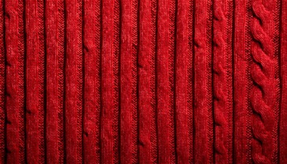 Fototapeta premium Christmas Background With Cozy Red Knitted Sweater Texture Perfect For Winter Holiday Season