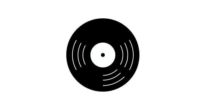vinyl record silhouette on transparent background