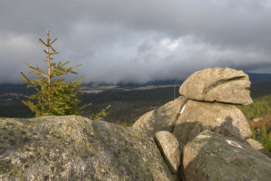 Rock viewpoint in the Jizerske Mountains