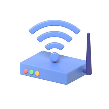 Illustration Show Wireless Router with Signal Waves Depicting Internet Connectivity Network Communication and Digital Technology Access.3d render