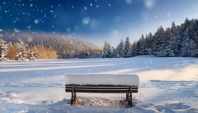 Bench In The Snow