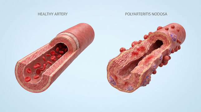 Polyarteritis Nodosa Artery Inflammation Necrotizing Vasculitis Medical Illustration