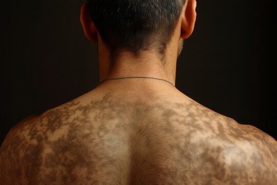 Pityriasis Versicolor on Human Back Fungal Skin Infection Dermatology Concept