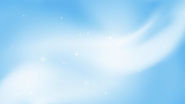Winter sky blue gradation background. Soft white cloud backdrop. Ombre color gradient wave pattern. Abstract watercolor bg. Vector mesh illustration
