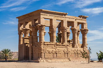 Obraz premium Ruins of the The Philae temple on an island in the Nile, Aswan Egypt