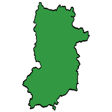 奈良県地図 近畿 緑色 筆タッチ 和風 西日本 / A brushstroke map of Nara Prefecture / green