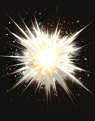 Obraz premium Dynamic White And Yellow Explosion With Streaks On Dark Background