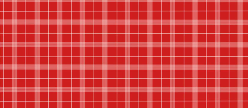 Red plaid background vector illustration.	