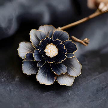 Japanese Kanzashi Floral Hair Ornament Traditional Kimono Accessory