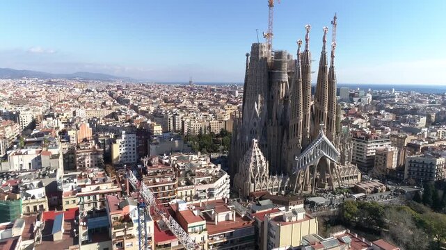 Sagrada Familia church at Barcelona in Catalonia Spain.