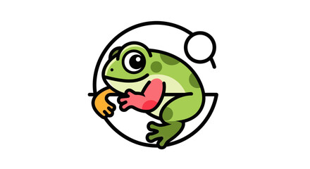 Fototapeta premium Cartoon frog illustration on white background