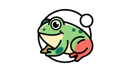 Fototapeta premium Cartoon frog illustration on white background