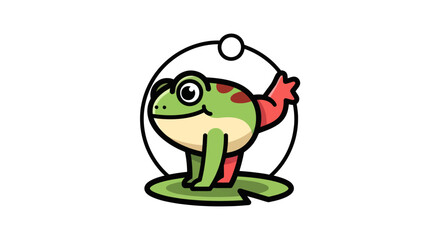 Fototapeta premium Cartoon frog doing yoga pose