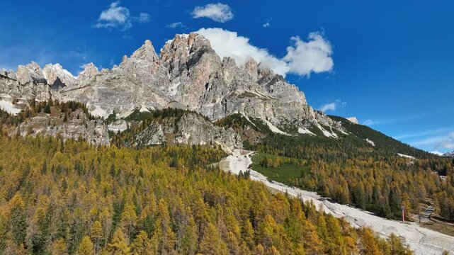 Golden Autumn Alps Mountain Orbit