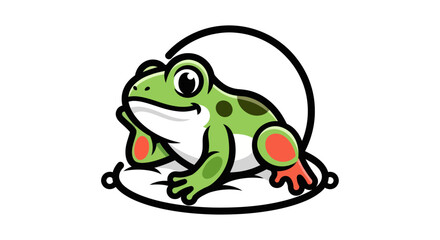 Obraz premium Cartoon frog illustration on white background