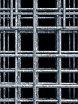 Macro galvanized steel wire mesh zinc crystal spangle grid pattern industrial texture close-up material