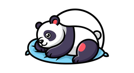 Cartoon panda resting on pillow © Corvus