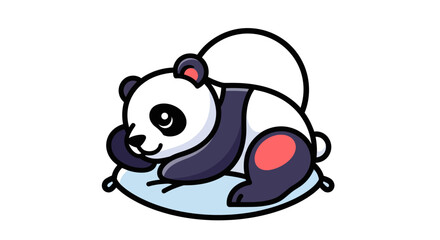 Cartoon panda resting on pillow © Corvus