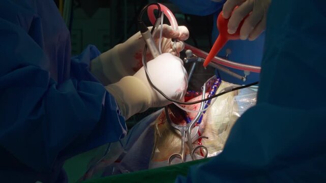  neurosurgery is inspecting brain of patient during trepanation of skull
