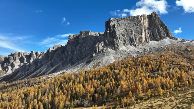 Autumn Alps Ridge Panoramic Aerial Orbit