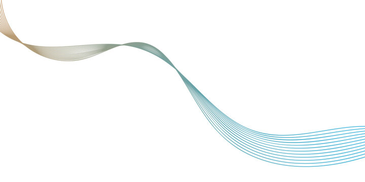 flowing abstract curve of blue and gold lines suggests movement and elegance, creating a clean and modern graphic element.