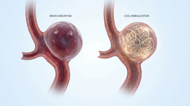 Brain Aneurysm Treatment with Endovascular Coil Embolization Anatomy