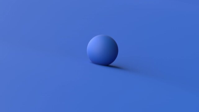 Minimalist 3D animation of a blue sphere rolling on a looping geometric wave surface, abstract satisfying loop background