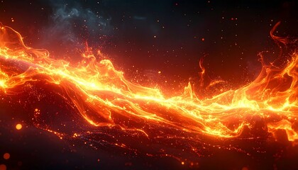 Fototapeta premium Abstract Fiery Energy Background with Sparks and Flames
