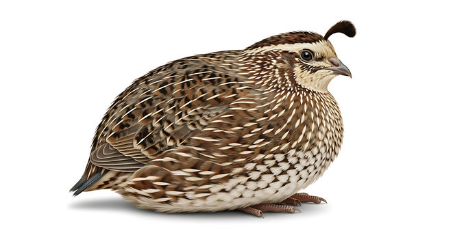 California quail bird standing on plain background