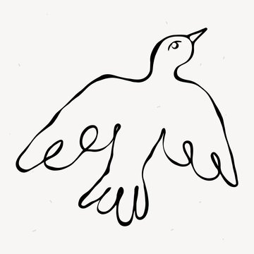 Minimalist bird line art illustration