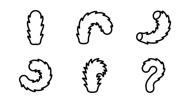 Set of cartoon tails