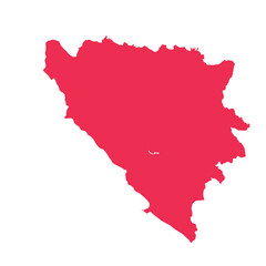 Fototapeta premium Map of Bosnia and Herzegovina, sign silhouette. World Map Globe. Vector Illustration isolated on white background. Europe continent.