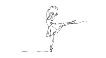 Elegant Ballet Dancer Line Art © ahmad