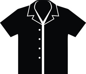Naklejka premium Black short sleeve button down shirt icon