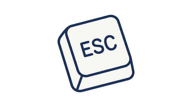 Minimalist vector illustration of a computer escape key icon
