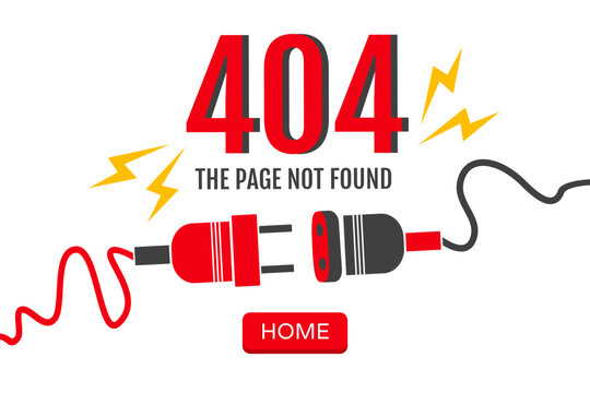 Vector vintage illustration of electric elements. 404 error for your web design.