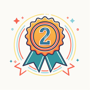 Second Place Ribbon Award Icon