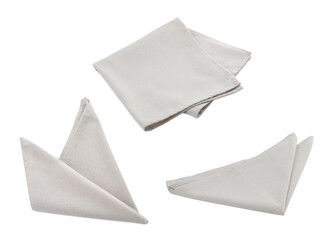 Obraz premium Set of fabric napkins on transparent background, png