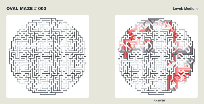 Circular Labyrinth Game Grid #002 Oval Challenge