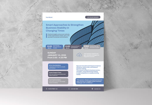 Blue Gray Corporate Business Webinar Flyer Layout