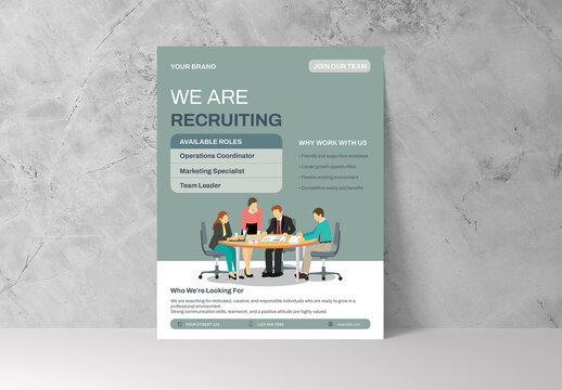 Green Gray Corporate Recruitment Flyer Layout