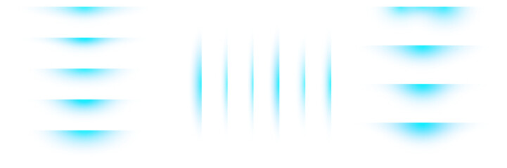 Obraz premium Abstract Blue Glowing Light Bars Set for Futuristic UI Design and Digital Interface Elements