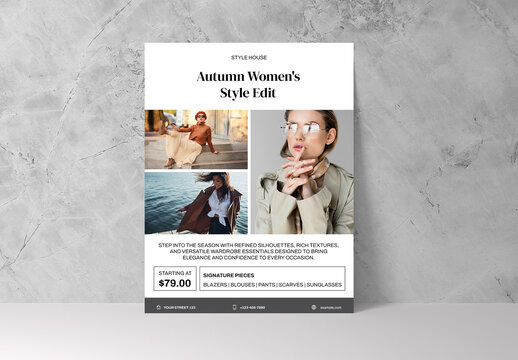 Beige Elegant Fashion Promotion Flyer Template